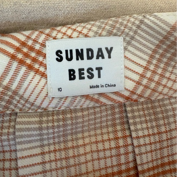 Sunday Best “Olive” Pleated Mini Skirt size 10 orange cream preppy schoolgirl - Picture 7 of 11